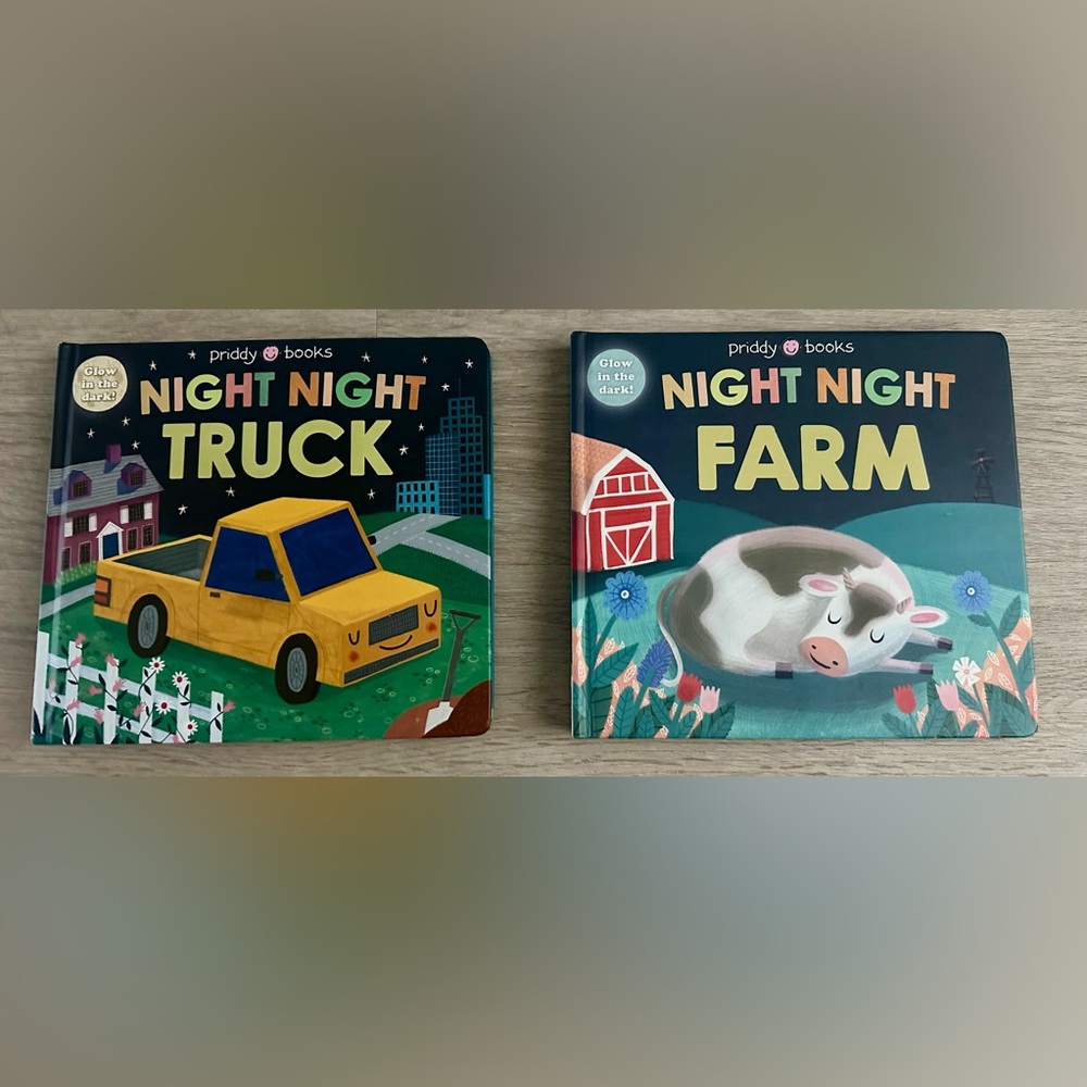 TWO (2) Roger Priddy Board Books - Night Night Truck AND Night Night Farm